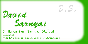 david sarnyai business card